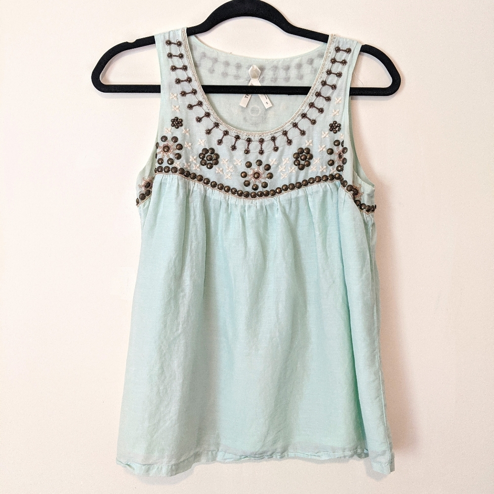 Theme Silk/Cotton Beaded Top